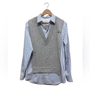Maison Martin Margiela Spliced knit-detail shirt
